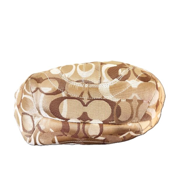 Like New Rare Coach Optic Metallic Gold & Tan Satchel Bag Handbag Purse - Picture 11 of 15